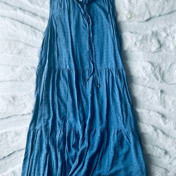 Lucky Brand Blue Tiered Sundress Sleeveless Midi - Picture 5 of 5